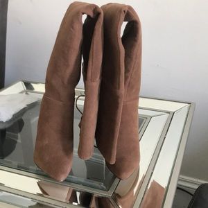 Shoe dazzle thigh high wedge boots